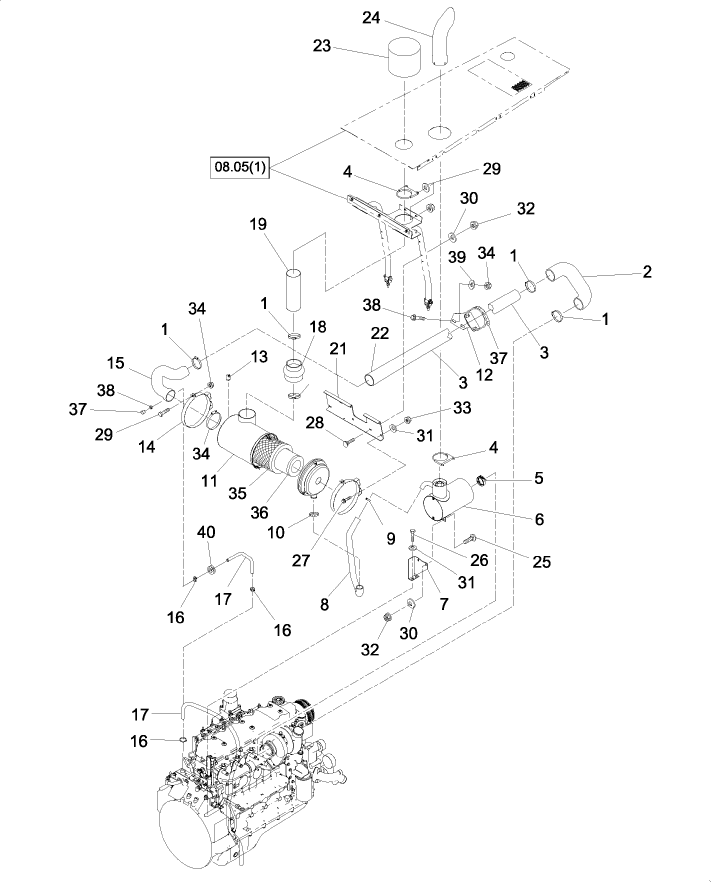 02.05(1) AIR INTAKE, AIR CLEANER & EXHAUST