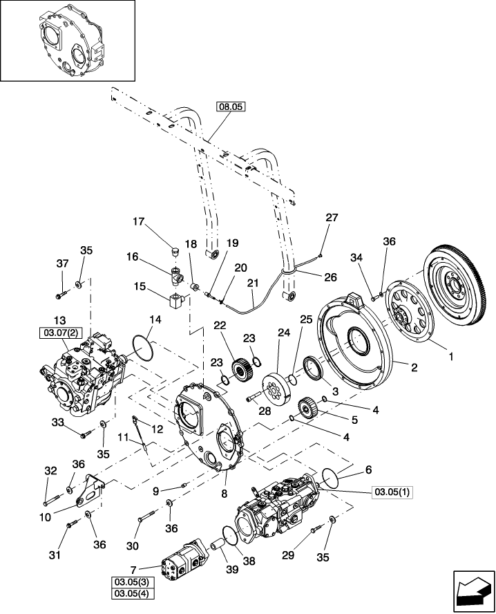 03.10(1) FLYWHEEL AND GEARBOX