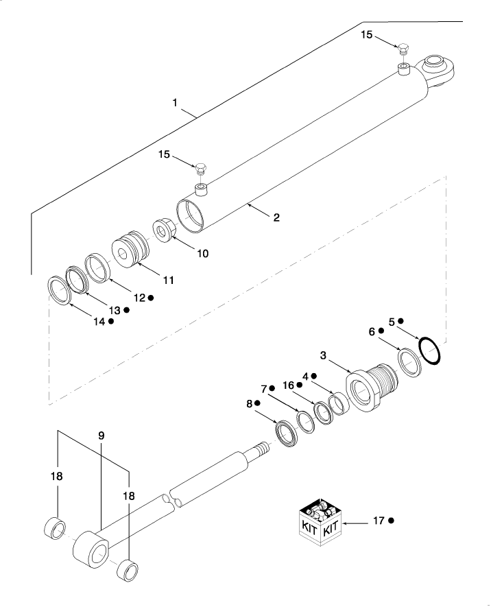 09.01(3.1) HYDRAULIC CYLINDER, HEADER LIFT, NON-DRAPER OPTION