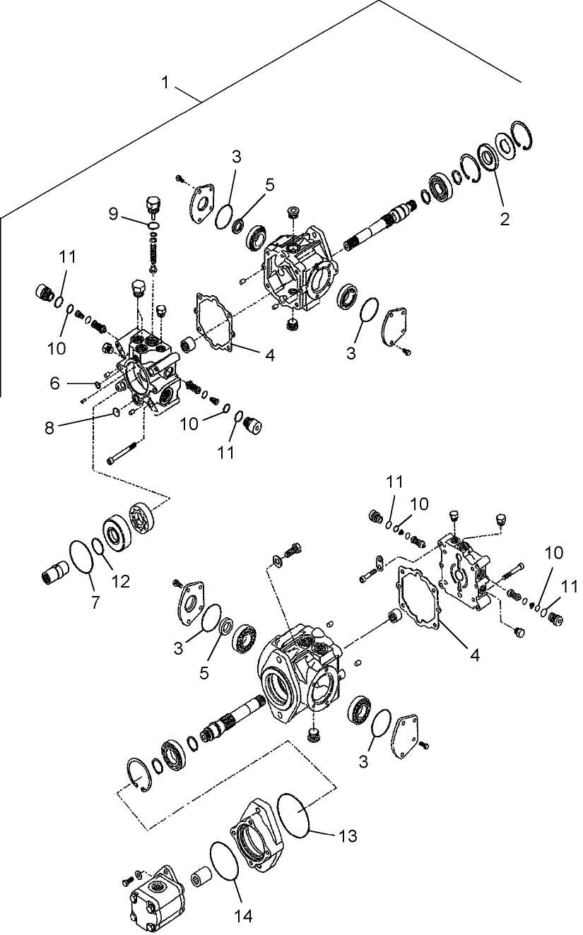 044A TANDEM PUMP, MODEL MT035C - OVERHAUL SEAL KIT