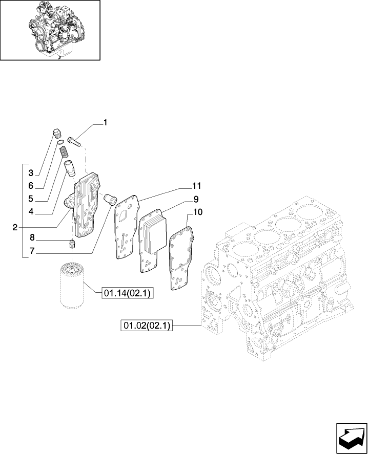 01.14(2.3) HEAT EXCHANGER - ENGINE