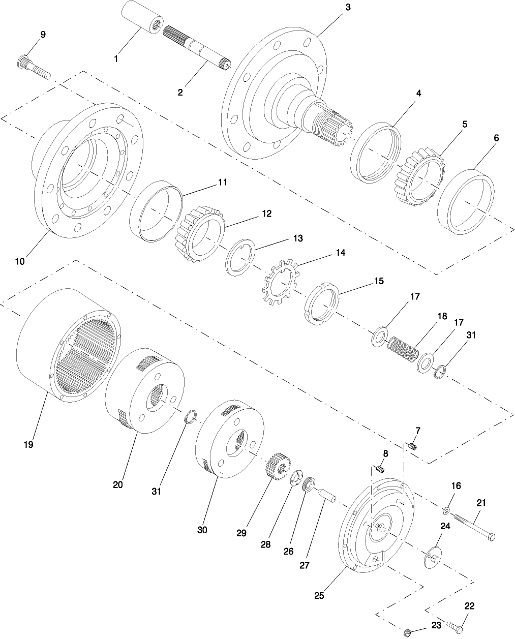 004(2) PLANETARY GEAR DRIVE, 41.42:1 (MODEL 8) ASN 660918 (HW300), 660719 (HW320), 651123 (HW340)