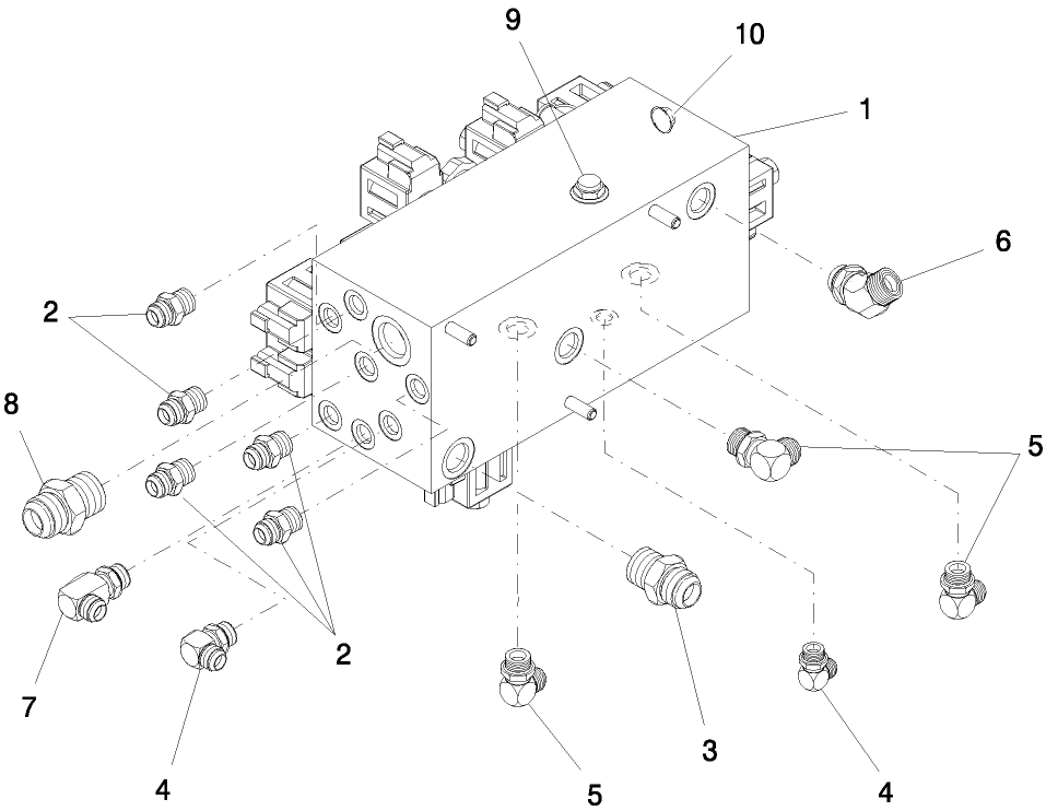 09.03(1.1) MANIFOLD, INDEPENDENT, CONNECTORS - NON DRAPER-READY