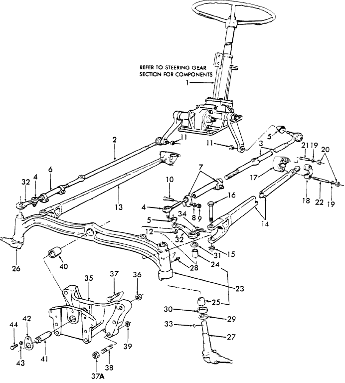 03A07 FRONT AXLE, STEERING & RELATED PARTS, MANUAL (75/9-76) - 335