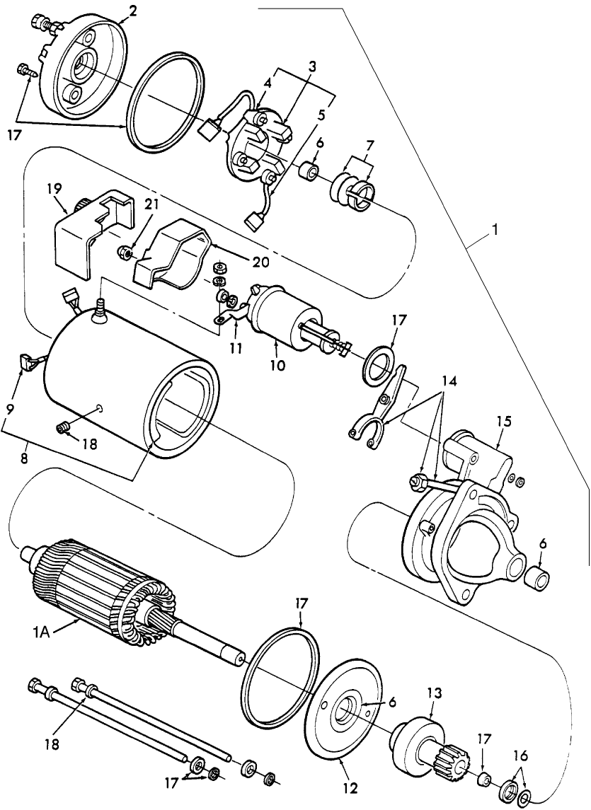 11G04 STARTING MOTOR ASSEMBLY, 5" DIA., DIESEL