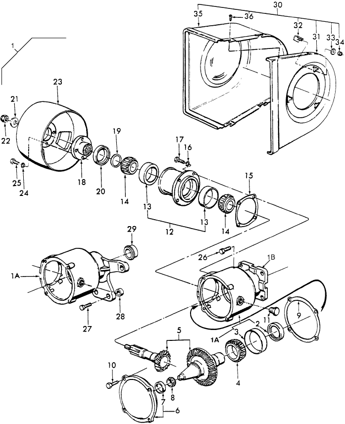 07E09 PTO GEAR HOUSING & PULLEY W/GUARD, ACCESSORY - 335, 420, 515, 535, 3900, 4100, 4600, 5600, 6600, 7600, 5700, 6700, 7700