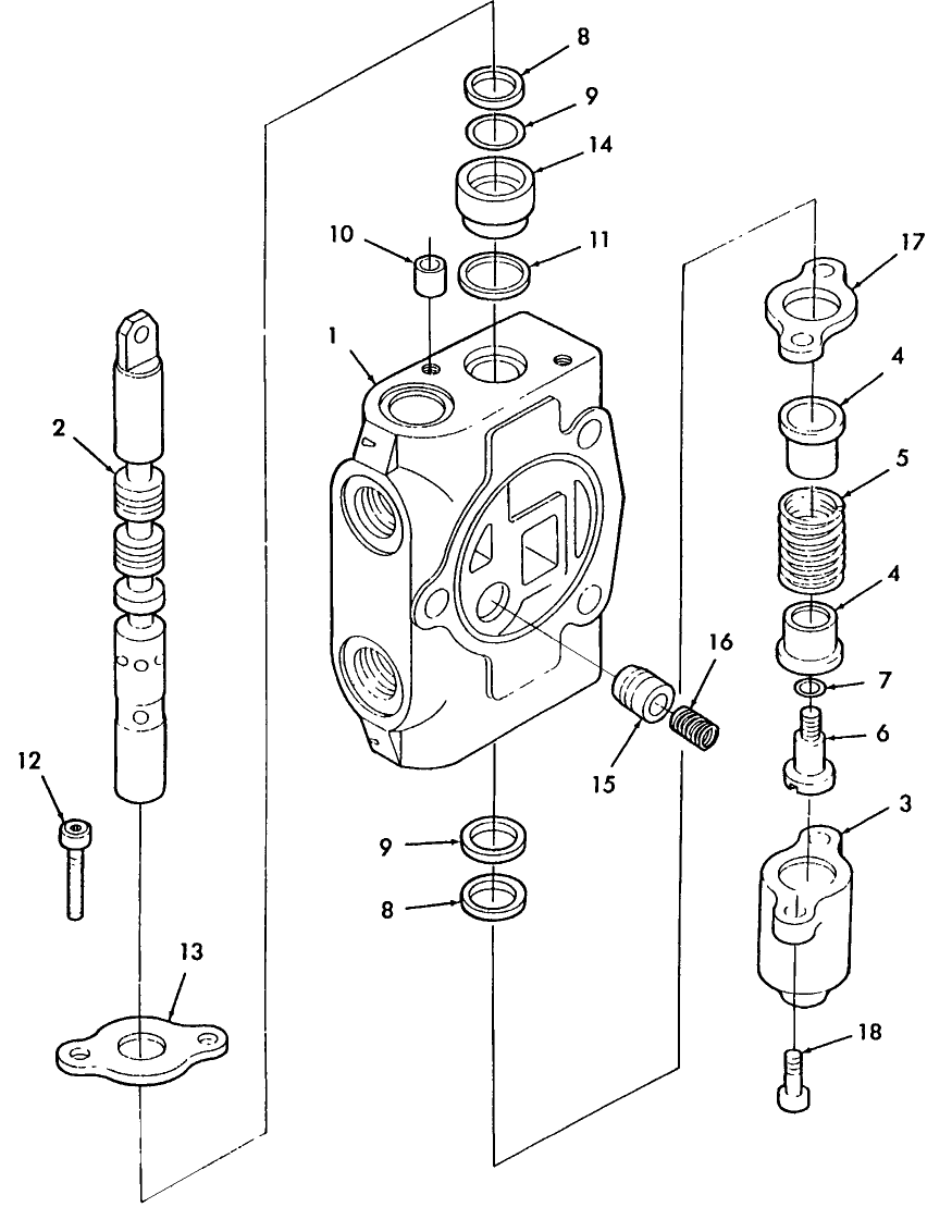 05B04 CONTROL VALVE SECTION, BUCKET, 2 SPOOL VALVE - 455C, 455D