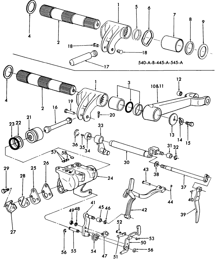 05A02 HYDRAULIC LIFT SHAFT & RELATED PARTS