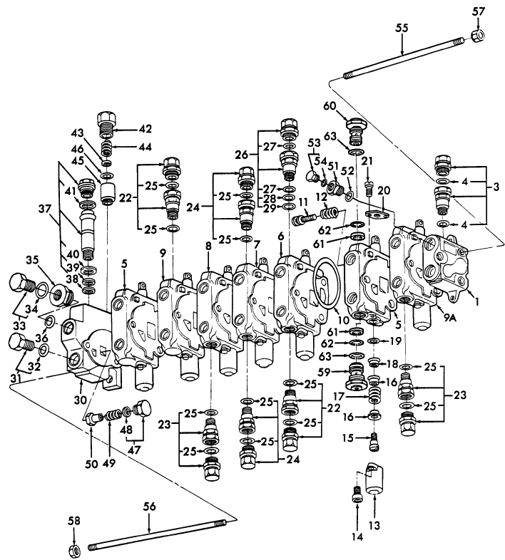 20J02 CONTROL VALVE, 2 LEVER, EXTENDABLE DIPSTICK, CENTER PIVOT