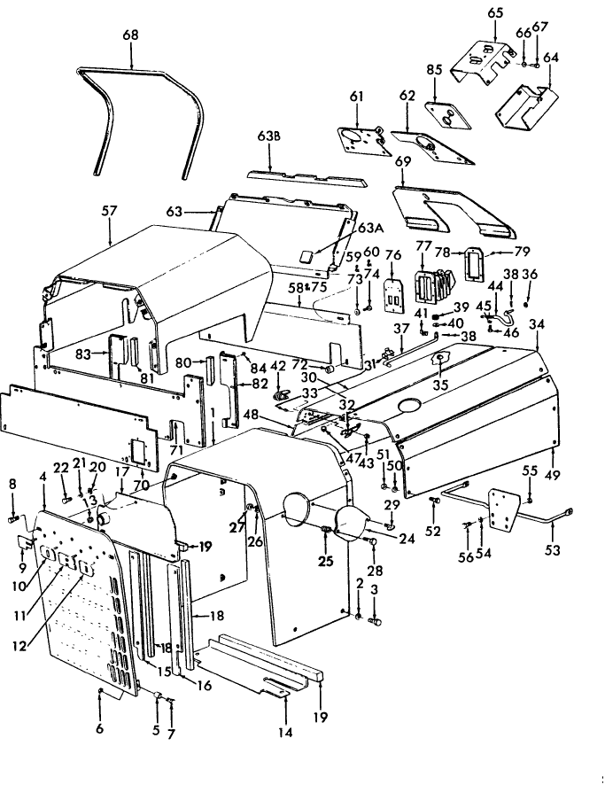 14B01 ENGINE HOOD, GRILLE & RELATED PARTS - 6500 - 65, 1973/77