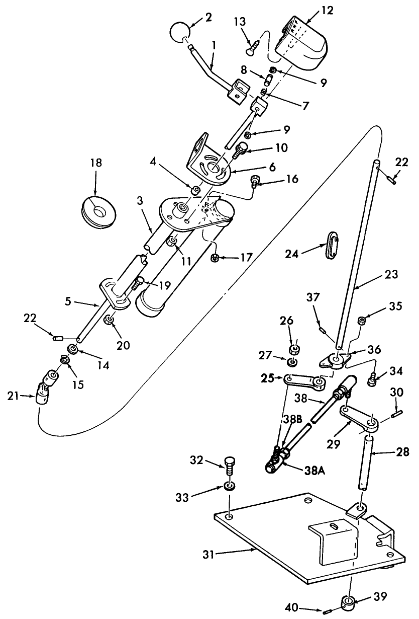 07B10 TORQUE CONVERTER TRANSMISSION CONTROL LEVER (4-83/)