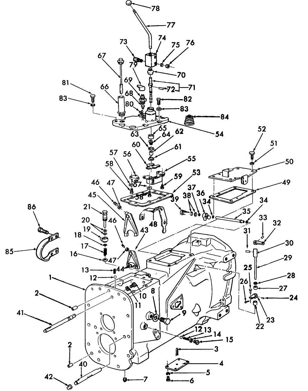 07B02 4 X 4 POWER REVERSE TORQUE CONVERTER TRANSMISSION, SYNCROMESH (6-85/)