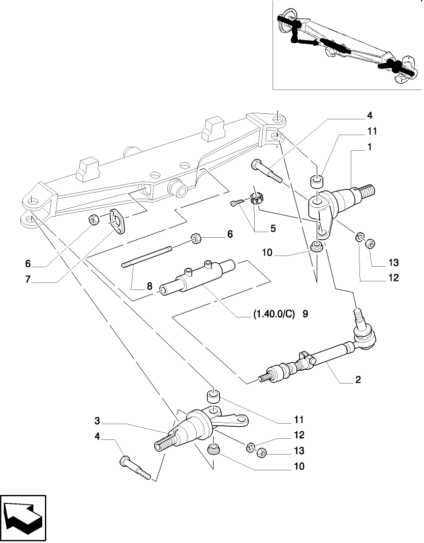 1.40.0/  B(02) FRONT AXLE (2WD)