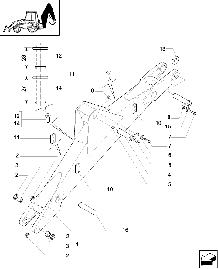 903(01) BOOM - TELESCOPIC DIPPER LONG