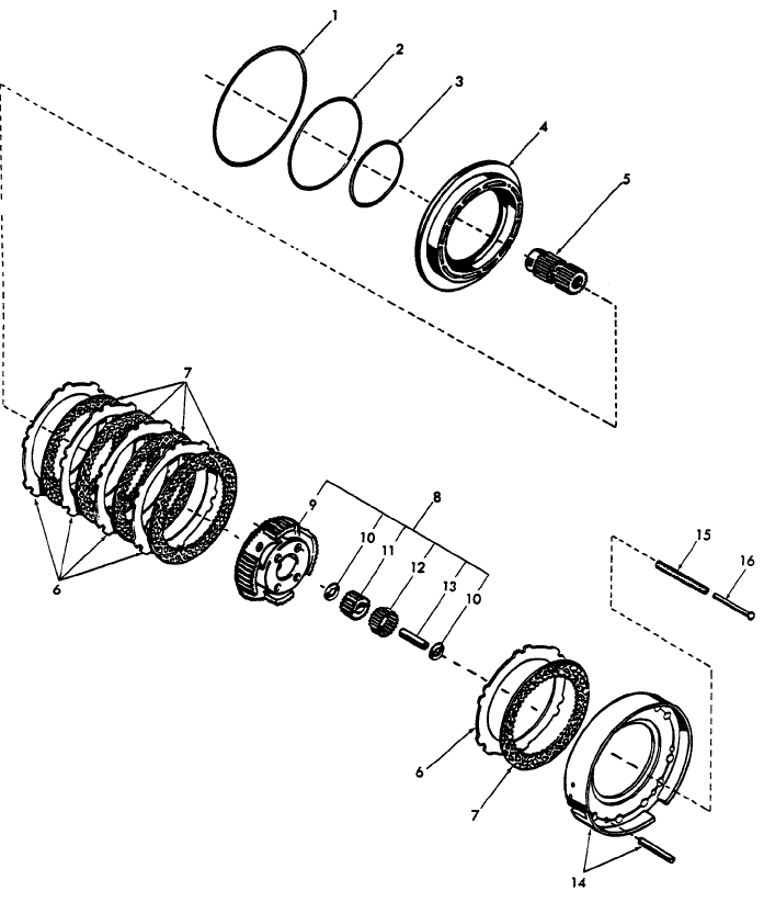 07F02 TRANSMISSION REVERSE CLUTCH & PLANETARY GEARS