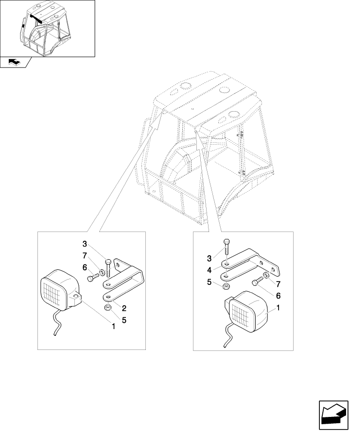 793(01) FRONT WORKING LIGHT - CAB