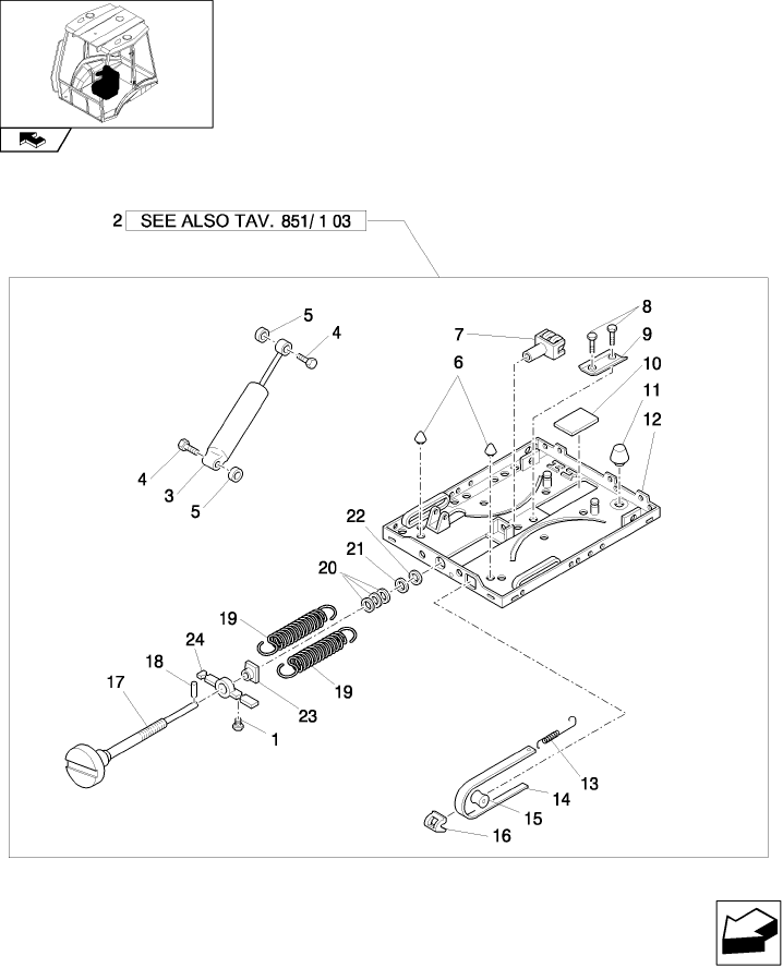 851/1(04) CLOTH SEAT LOWER SUSPENSION PARTS