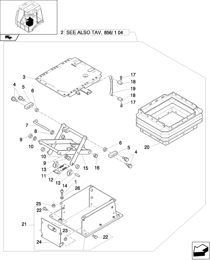 856/1(03) VINYL SEAT UPPER SUSPENSION PARTS (ROPS) - NA