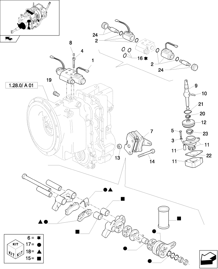 1.28.0/A(04) TRANSMISSIONGEARING SPEED GEAR (2WD POWER-SHUTTLE) - EU