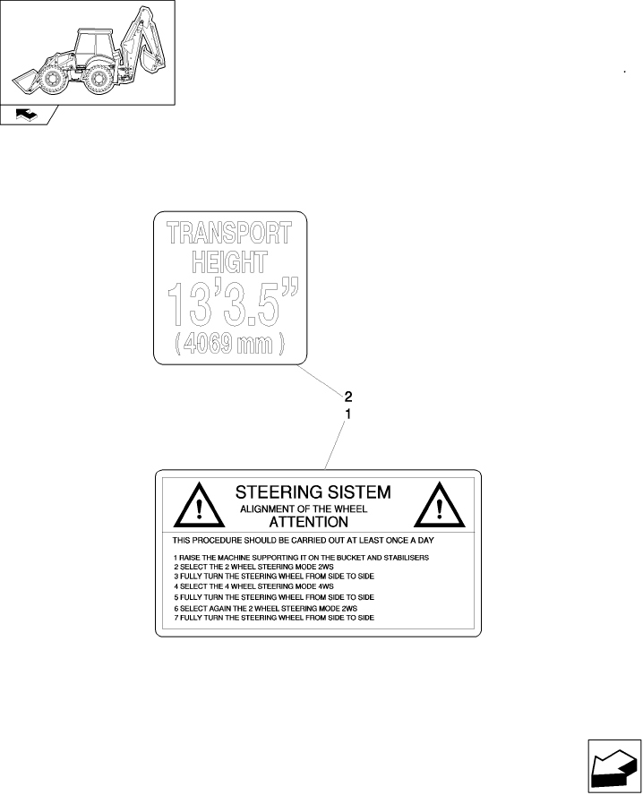 987(01) FOWARD/REVERSE & STEERING DECALS - POWER SHIFT