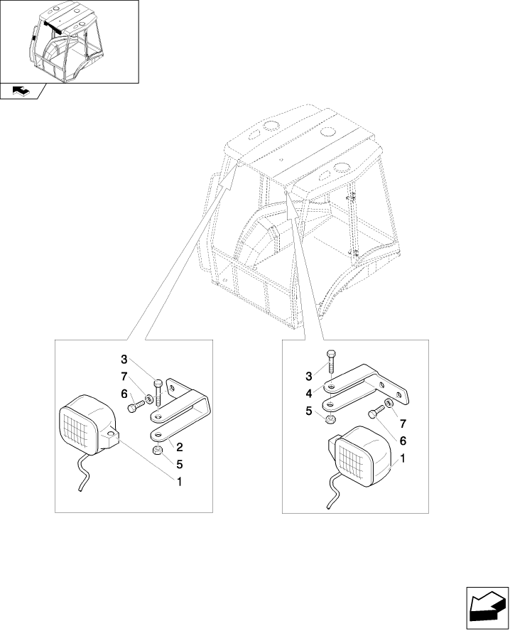 793/1(01) FRONT WORKING LIGHT (ROPS) - NA