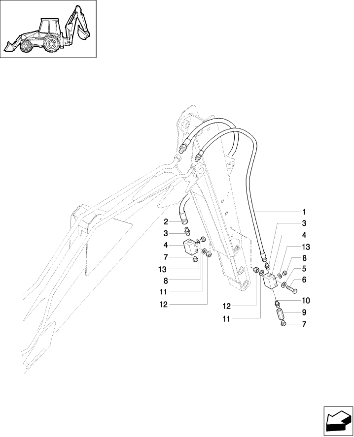 725(01) HAMMER KIT FROM LIFTING ARM TO DEMOLITION ARM