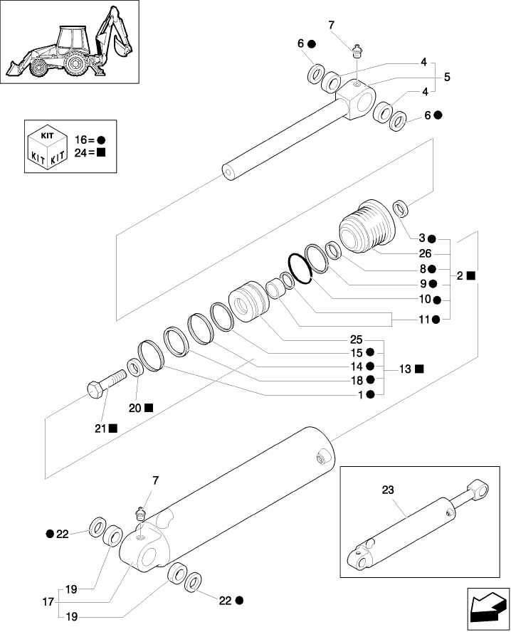 514/ F(01) HYDRAULIC LIFTING CYLINDER