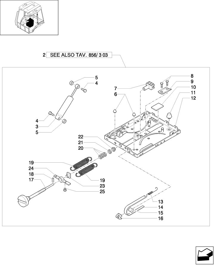 856/ 3(04) VINYL SEAT LOWER SUSPENSION PARTS (ROPS)