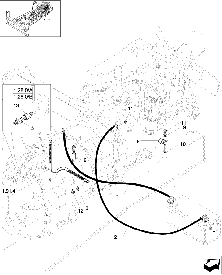 1.75.2/ 3(02) BATTERY LOCK-OUT SWITCH & GROUND WIRE (POWER SHUTTLE)