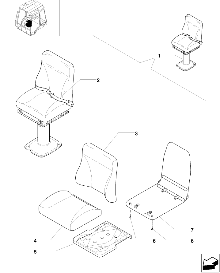 869/ 1(01) NON-SUSPENSION SEAT CUSHIONS, RELATED PARTS & 2" SEAT BELT