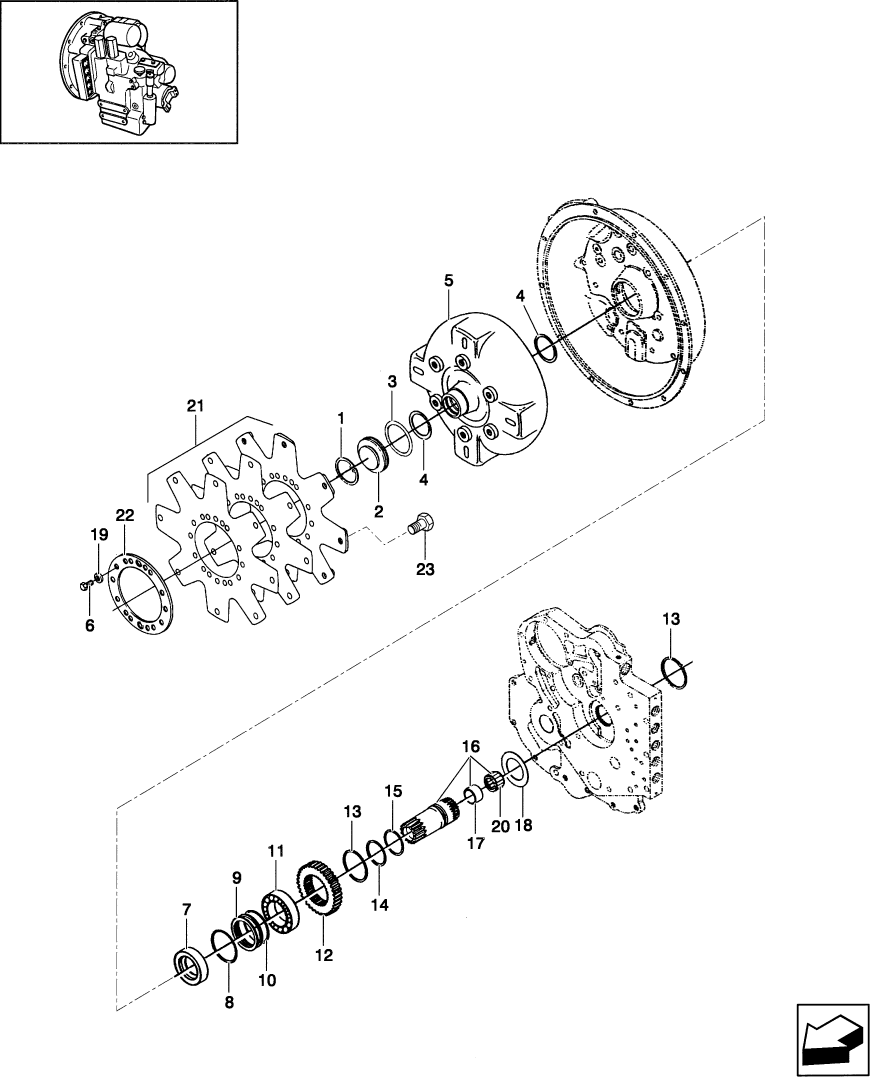 03.28.0/ 1C GEARBOX, COUPLING BLOCK - POWERSHIFT