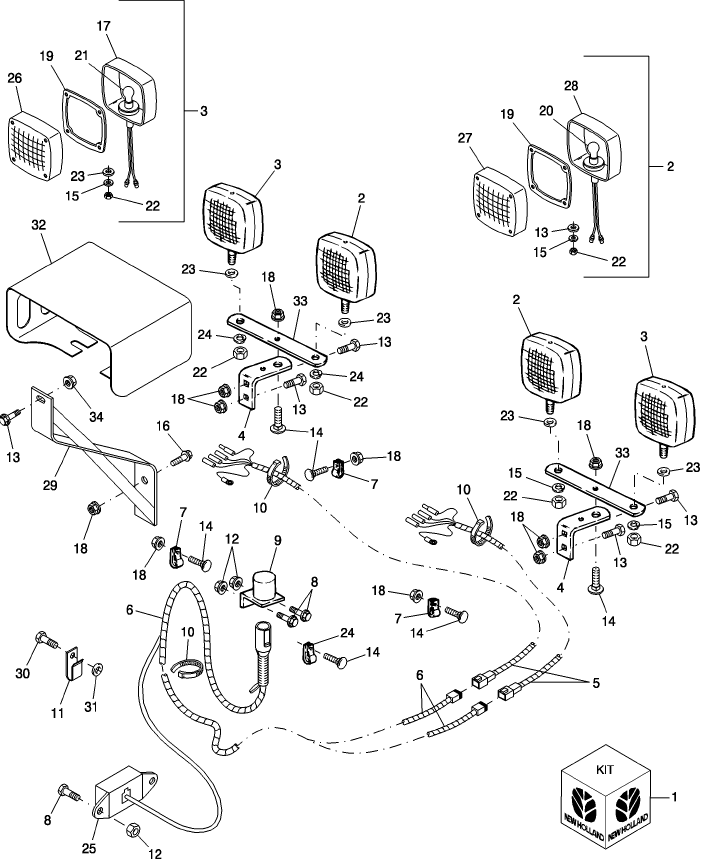 020(2) TRAILING LIGHT KIT, 86978832