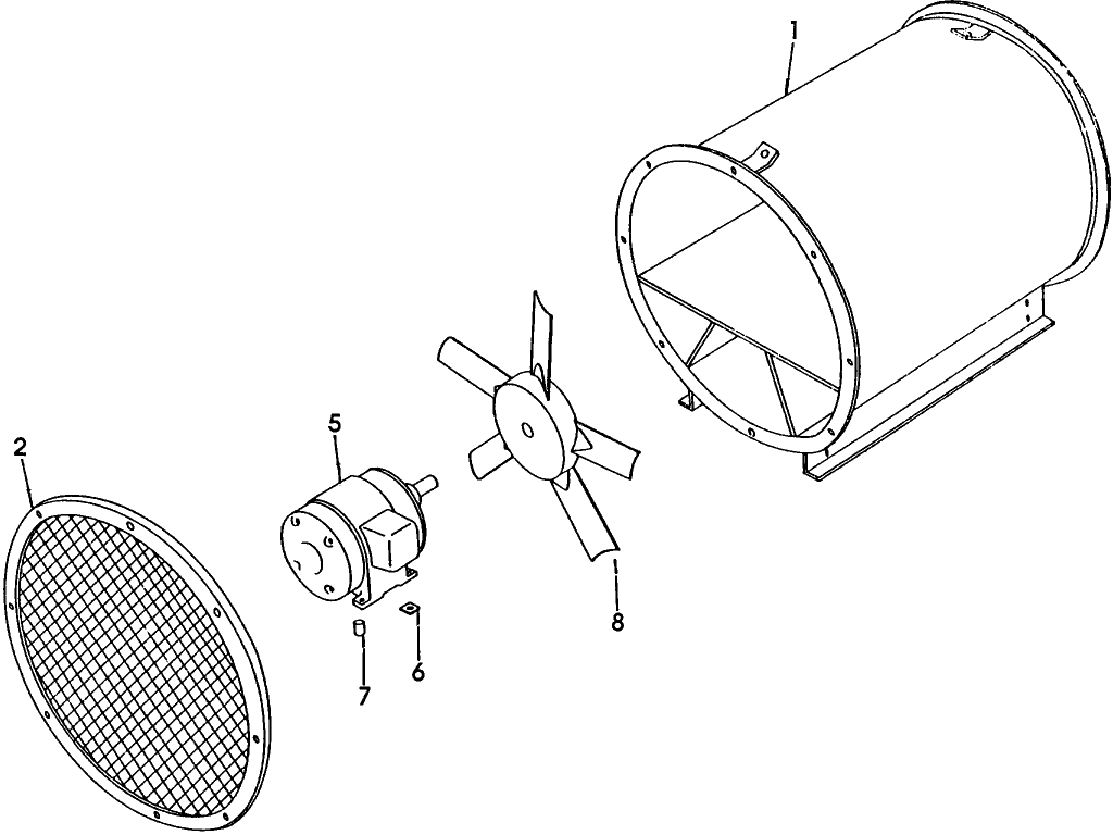 002 FAN HOUSING, FAN & MOTOR - 705,707