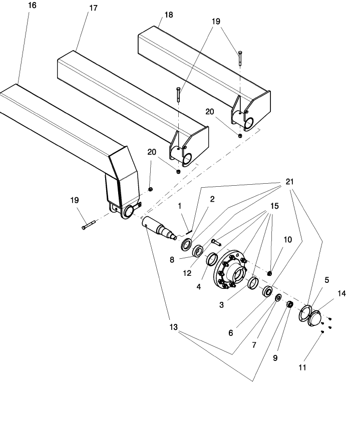 D.12.A(03) WHEEL - ASSEMBLY, CART 1010 HUB AND SPINDLE