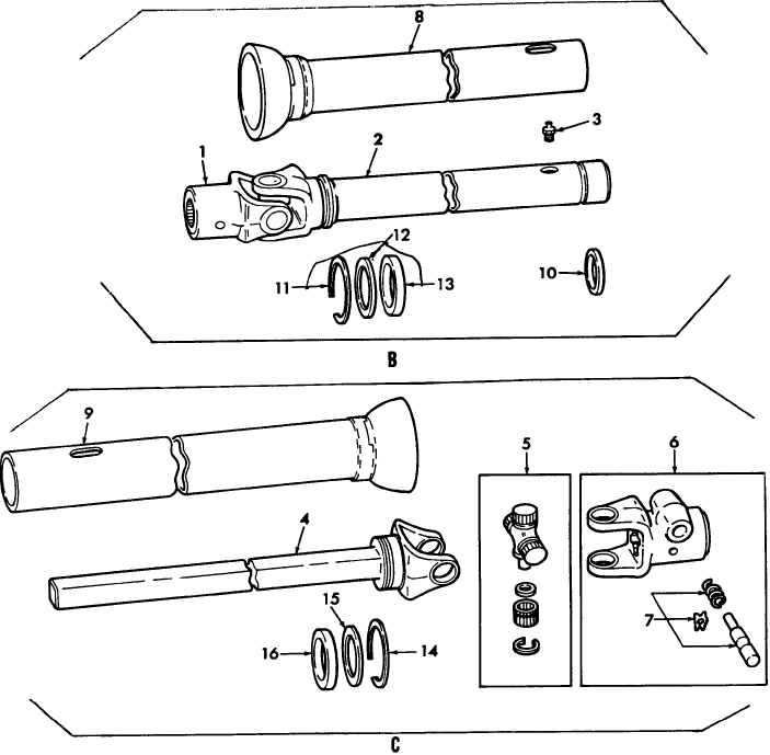 013 UNIVERSAL DRIVE SHAFT, REAR MOUNTED