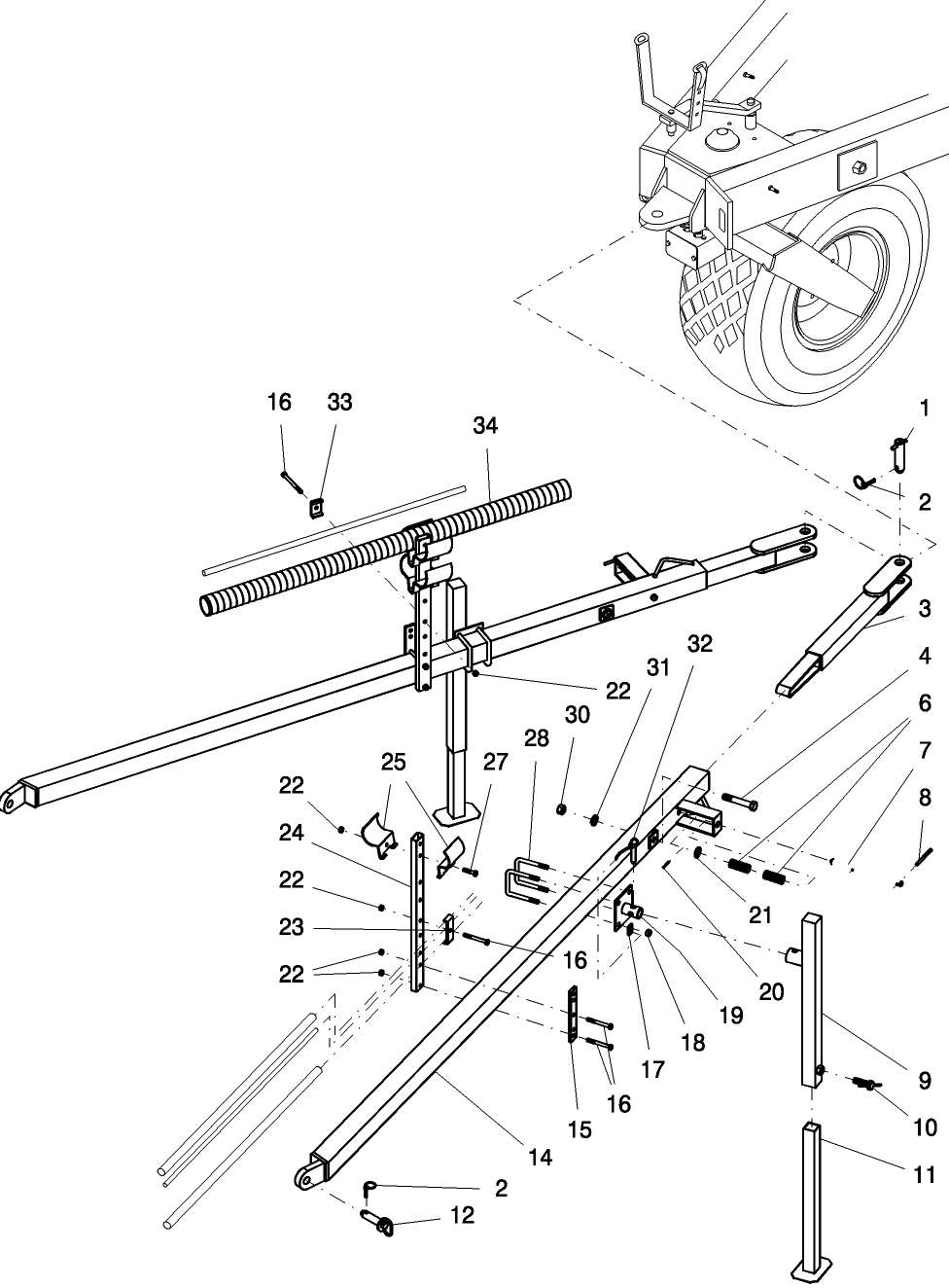 F.10.D(15) TOW BEHIND PLANTER FIELD HITCH