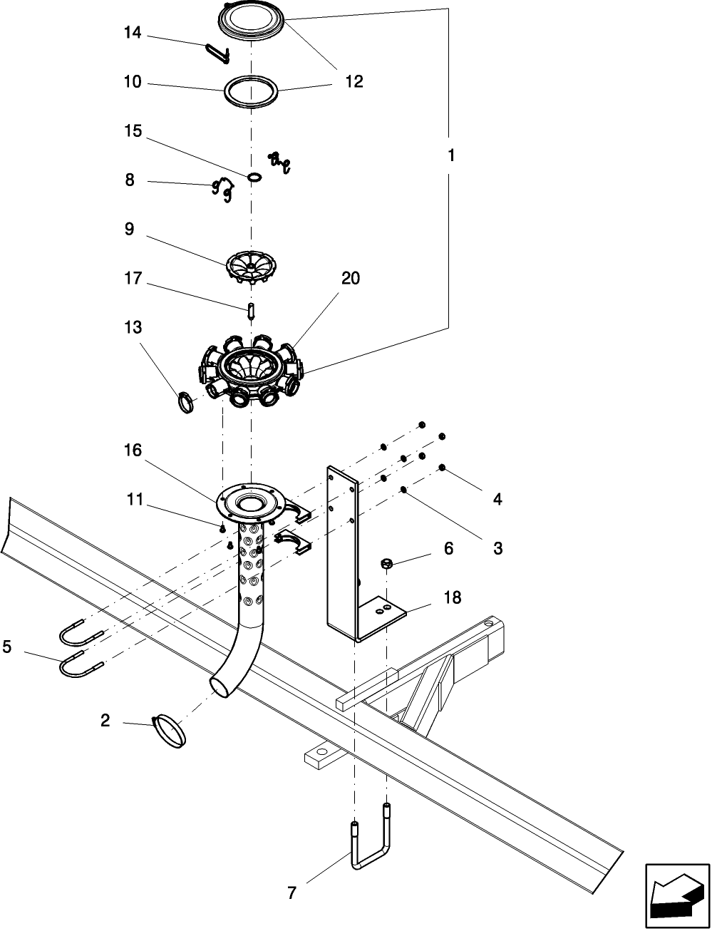 08.010.1 HEADER, EZ FLOW MOUNTS