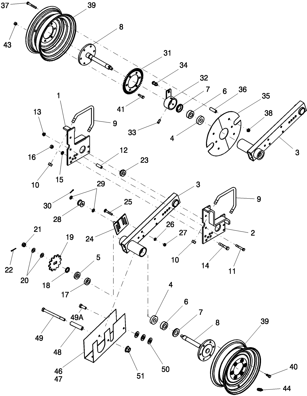 D.20.B(11) DRIVE WHEELS - SINGLE ARM, MOUNTED RIGID AND STACKER