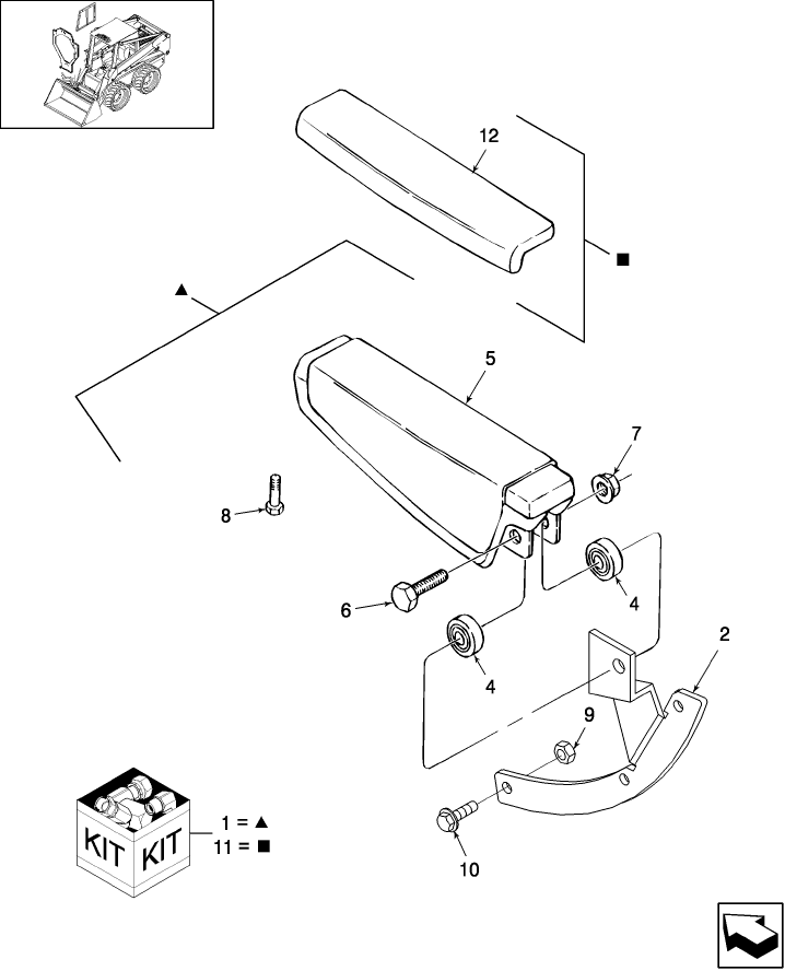 09-70 ARM PAD & ARMREST KIT, STANDARD SEAT