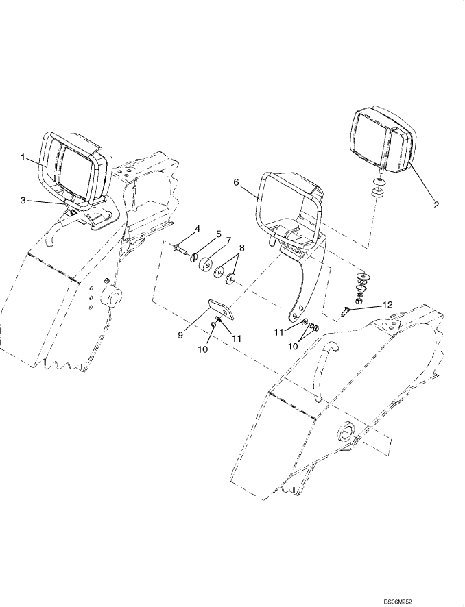 04-17A FRONT HEADLAMP WITH TURN SIGNALS, ON ROAD