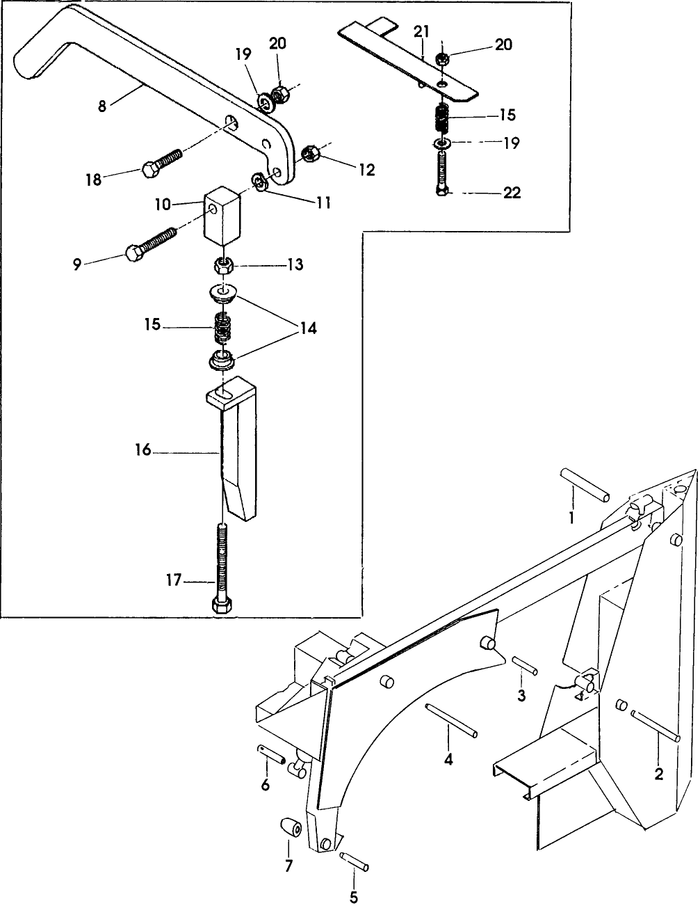 004 PIVOT PINS & QUICK-TACH LATCH ASSEMBLY - CL-55,65