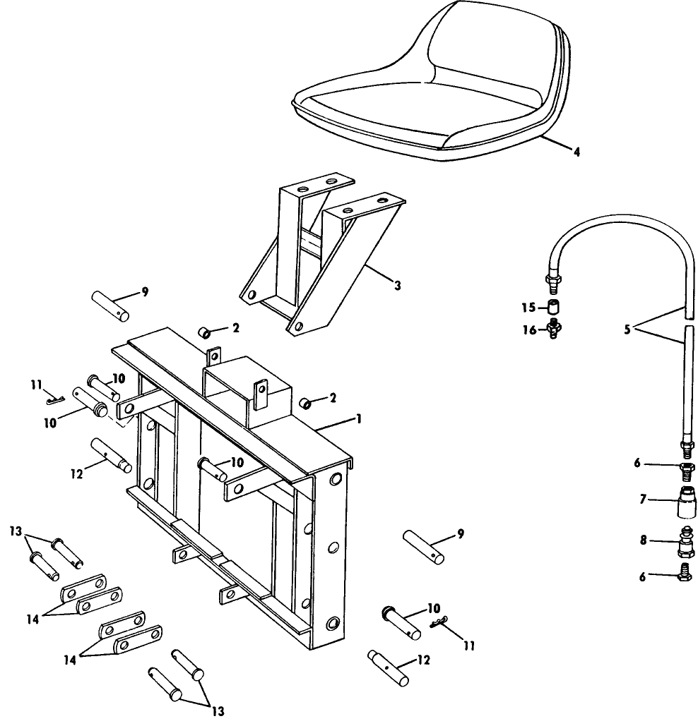 041 BACKHOE MOUNTING GROUP, D-100 BACKHOE ATTACHMENT