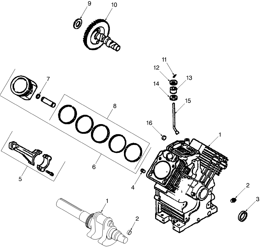 01.03.02 CYLINDER BLOCK & CRANKSHAFT - KOHLER, L120