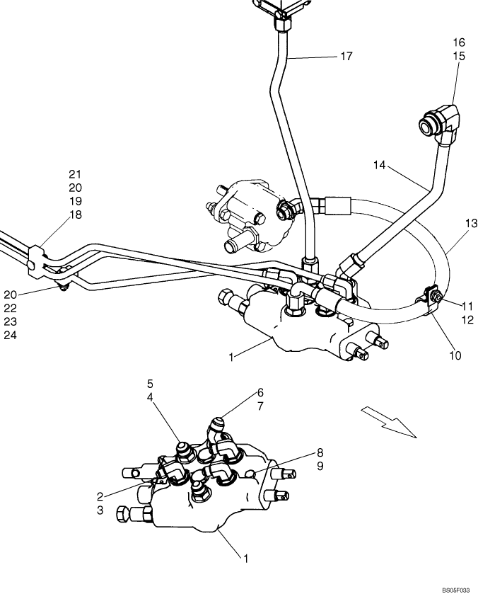 07.02.01(2) CONTROL VALVE HYDRAULICS, L120 - SAUER/DANFOSS DRIVE MOTOR