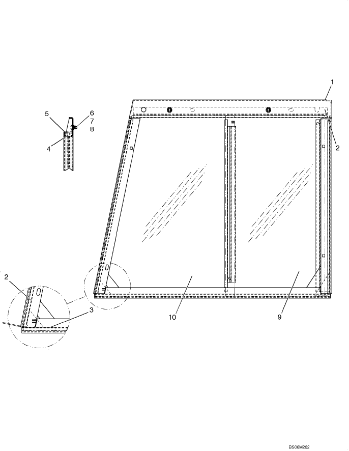 09-33 CAB - SIDE WINDOW, LEFT HAND