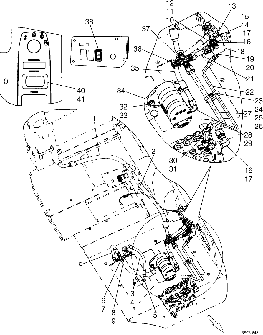 08-39 HYDRAULICS, HIGH FLOW, ONE SPEED - MODELS WITH PILOT CONTROL; IF USED