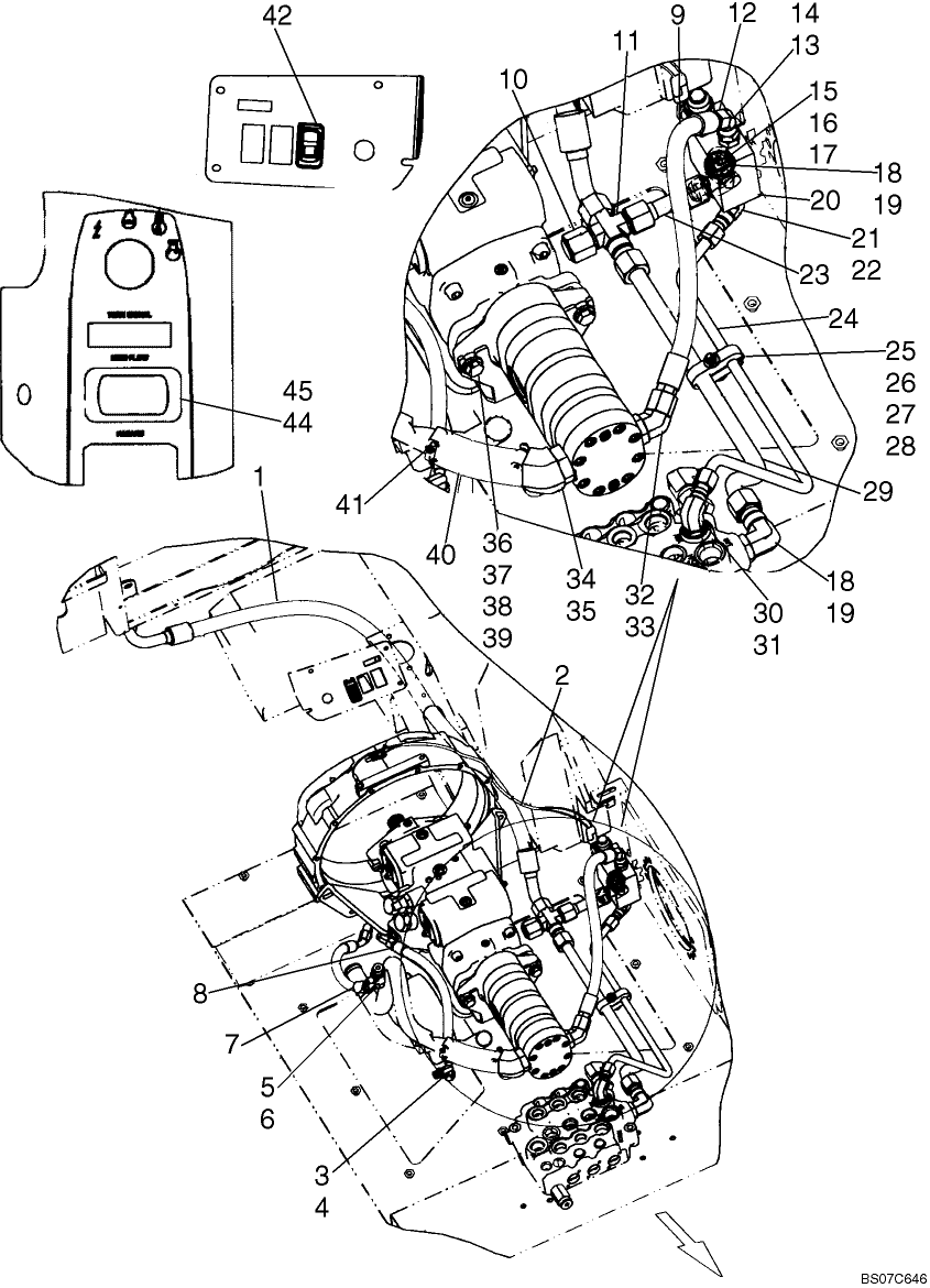 08-40 HYDRAULICS, HIGH FLOW, TWO SPEED - MODELS WITH PILOT CONTROL; IF USED