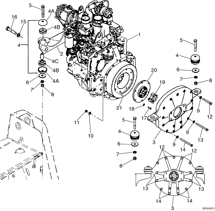 02-05 ENGINE - MOUNTING; BSN L185 NA 1 SPD N8M465249, 2 SPD N8M465247, EU N8M467462; C185 N8M472597