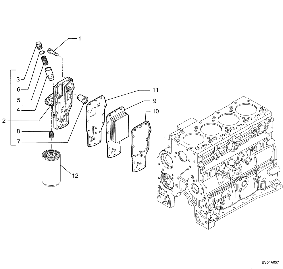 02-48 OIL FILTER AND COOLER; L190 ASN N7M459487, C190 ASN N7M457282