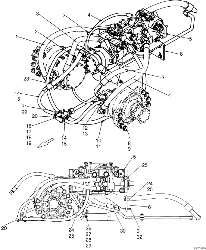 06-02E HYDROSTATICS - PUMP TO MANIFOLD; L190 ASN N7M459487